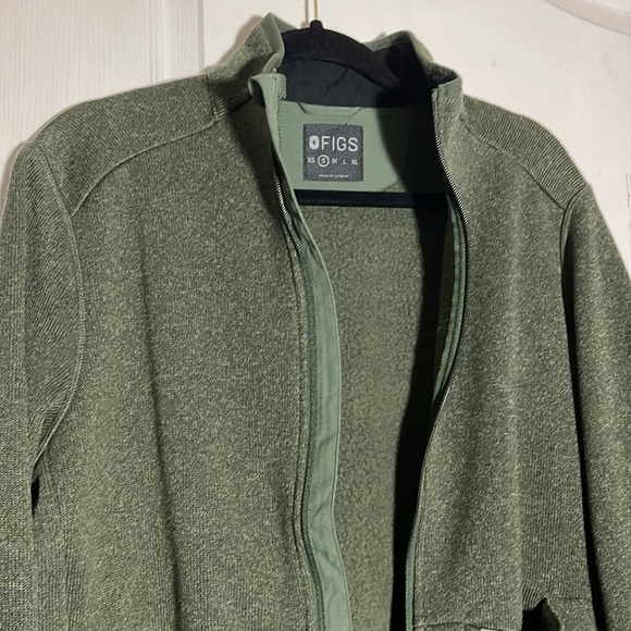 Figs On Shift Sweater knit Jacket zip up Size Small Green Sold out color - Picture 9 of 12